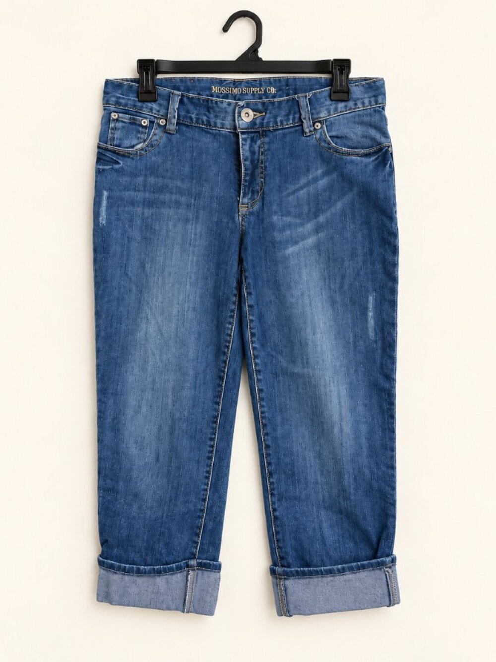 Mossimo Supply Co. Cuffed Denim Capri Jeans Size 11 Blue